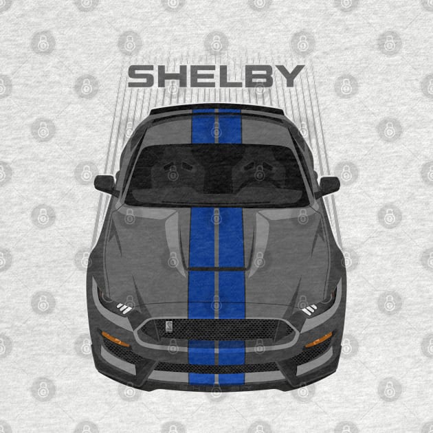 Ford Mustang Shelby GT350 2015 - 2020 - Magnetic Grey - Blue Stripes by V8social